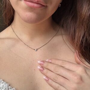 small jewel silver necklace